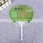 Custom Logo big size plastic pp round fan pp hand fan plastic handle fan for advertisement