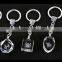 hot sale 3d laser engraved PVC crystal keychain