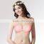 Girls In Pushup Dot Bra Cup Strapless Fabric Sponge Bra With Dotted
