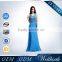 Blue Color One Piece Real Sample Crystal Beaded Tall Tube Women Sexy Maxi Bandage Dress