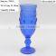 press glass drinkingware/goblet, Hiball, DOF, dessert bowl,Champagne flute in cobalt blue color with Jewery patern
