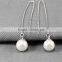 Ladies Fashion Silver Ear Line Pearl Charm Earrings