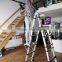 5m 2*8steps double sides telescopic ladder 5m aluminium folding ladder EN131