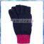Printed Flower Capped Knitting Patterns Gloves Mittens for Young Girls