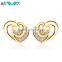 Enamel Love Heart Silver 925 Daily Look Stud Earrings Fashion