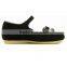 2016 Spring Arrival Pure Black Suede Girls Flat Princess Shoes