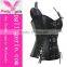Black Faux Leather waist slimming corset and overbust corset