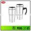 16 oz eco-friendly double wall stainless steel travel coffee mug with handle