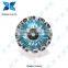 Loose Cubic Zirconia Aqua Blue Evil Eye Beads