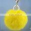 8CM Fur Ball Keychain 2015 Valentine's Day Gift 18K Gold Plated Keyrings Keychain For Keys For Lovers