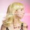 Yellow color cosplay hair wigs, synthetic hair party wigs