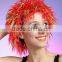Red color curly party wigs ,cheap synthetic hair festival cosplay wigs