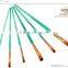 Wholesale 6pcs filbert plastic handle gold nylon hair acrylic painting variety artist brushes set for professional artist