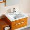 1051Small oak bathroom cabinet with side lattice and shelves