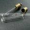 6x27mm transparent tube glass bottle 3mm mouth bronze bail perfume vial pendant wish charm DIY supplies 1810279