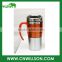 big size stainless steel double wall thermal office use mug with handle and lid