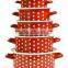 16/18/20/22/24CM 5PCS Flowers Decal Printing Enamel Casserole Set With Bakelite Handle