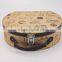 Vintage Brown Retro Cardboard Paper Floral Printing 3Pcs Home Organizer Storage Box Set With Handle And Lock