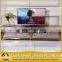 Hotel furniture led tv stand tv table with gold metal frame pu cover top