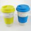 Colorful Kids Tableware Biodegradable Bamboo Fiber Drinking Cup with Silicon Sleeve