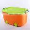 Heavy duty Plastic toy storage box with wheel ,PP High quality storage box with lid
