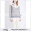 Ladies Long Sleeves Round Neck Contrasting Elasticated Cuff Bird Embroidered Cotton Jersey Sweatshirt(DQE0190T)
