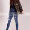 OEM service women high waist ripped vintage blue skinny jeans