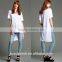 100% Rayon White High Slit Overseas t Shirts Wholesale