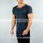 Custom 96% Cotton 4% Elastane Scoop Neck T Shirt for Men Longline Short Sleeve Curved Hem T Shirt Wholesale Blank Streetwear