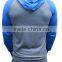 Premium Cotton Poly Blend Plain T Shirt Mens Long Sleeve Raglan Tee ColorBlocked Pullover Hood T-Shirt Wholesale