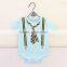 SR-267B baby romper custom print baby clothing wholesale china one piece plain baby rompers with tie and belt