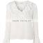 2017 OEM hot sale long sleeve white chiffon shirts for ladies