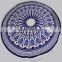 Promotional wholesale round beach towels with tassel 100% cotton low price