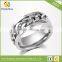 Fashion stainless steel three color rotating chain ring can adjustable
