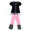 wholesale children clothes ruffle reglan tops of heart bedding set