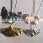 Creative Jewelry Natural Real Gold Bodhi Ginkgo Maple Leaf Necklace