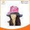 Women Cotton Floral Bucket Wide Brim Outdoor Beach Sun Hat Hawaiian Pattern