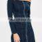 Blue Bardot Long Sleeve Denim Dress With Zip Through Front