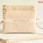 Fashionable leather crossbody bag two zipper handbags