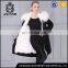 Korean style fur hooded long style white fox fur coat