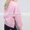 Hotcakes Women Autumn Wear High Neck Pink Sweatshirt With Split Sides