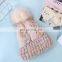 Women Winter Fashion Cable Knit Beanie Fur Hat On Sale