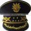 top quality of gold embroidery visor and cap band military peak cap