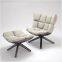 Modern fiberglass shell wood legs living room Muscle chair