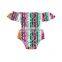 Mexican Serape Off Shoulder Jumpsuit Baby Overalls Girl Rompers