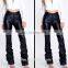 new design hot sexy plus size S 3XL winter black pu woman leather pants flare trousers