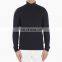 Men Black Turtleneck Rib Stitch Cashmere Sweater