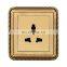 Type 86 Universal 5 pin Wall Socket With Switch 16A Copper Wire Drawing Panel Sockets And Switches Electrical With LED Light