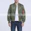 Wholesale Clothes Custom Fashion Cheap Windbreaker Man Green Winter Bomber Jacket