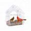 house shaped Plexiglass acrylic window plastic bird feeder